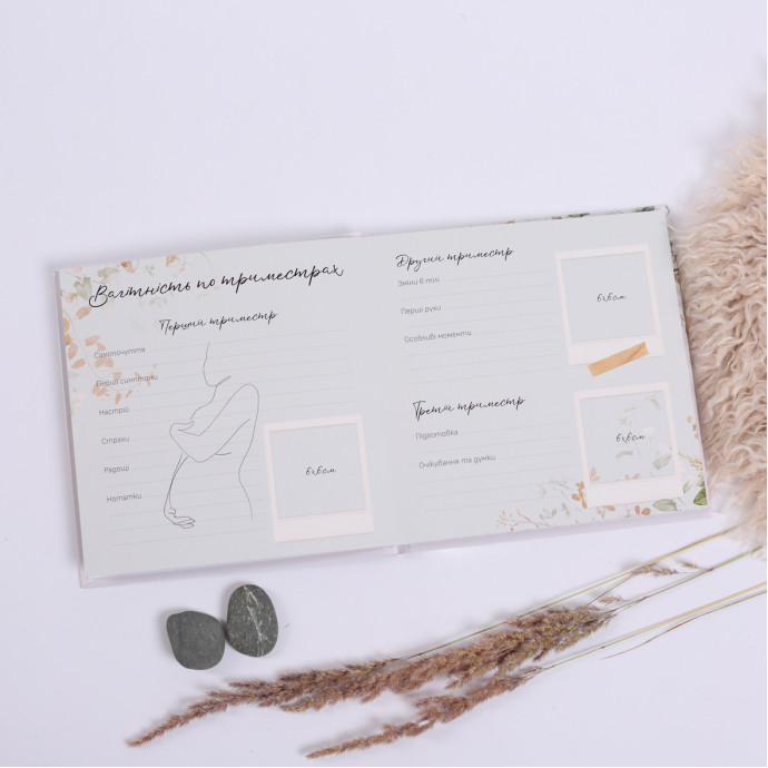 Щоденник вагітності — альбом для майбутньої мами, книга спогадів вагітності, подарунок вагітній жінці