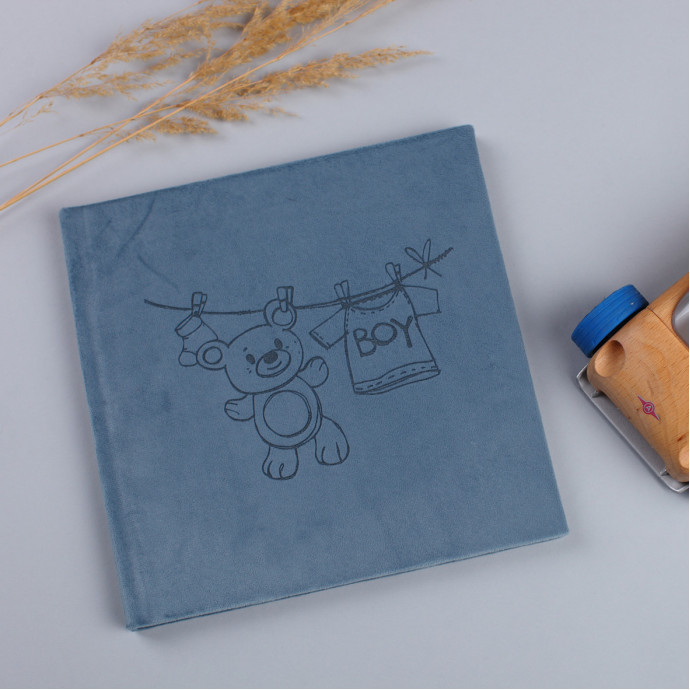 Дитячий альбом у велюровій обкладинці  fotobook-0005 Синій