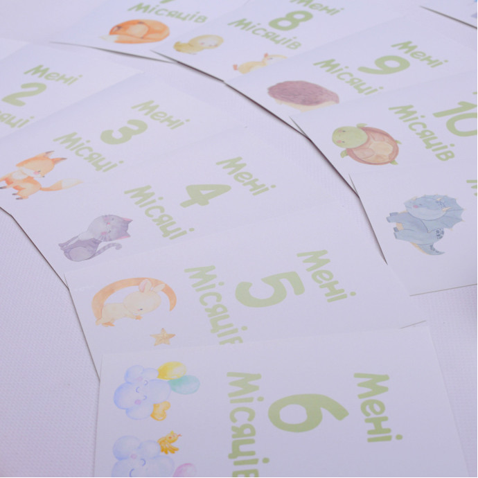 Картки для щомісячних фото малюків універсальні