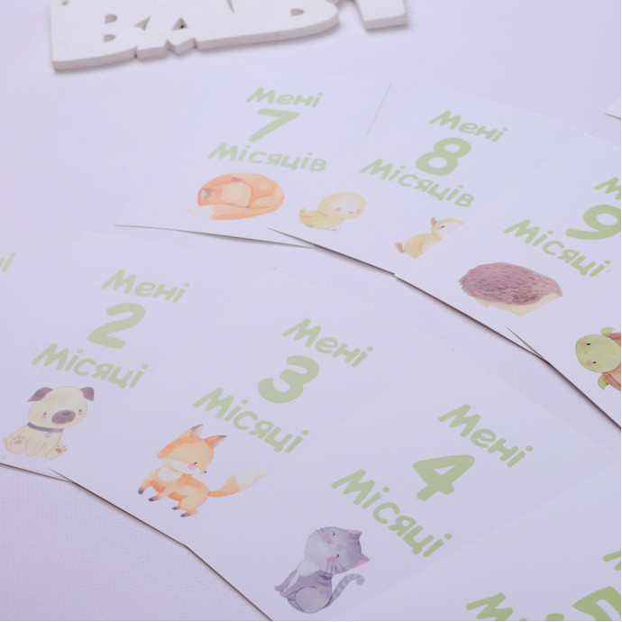 Картки для щомісячних фото малюків універсальні