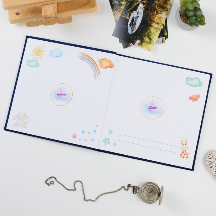 Дитяча метрика у велюровій синій обкладинці