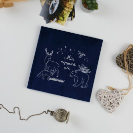 Дитяча метрика у велюровій синій обкладинці