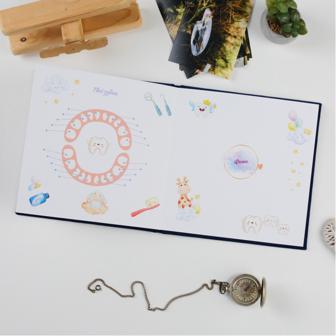 Дитяча метрика у велюровій синій обкладинці